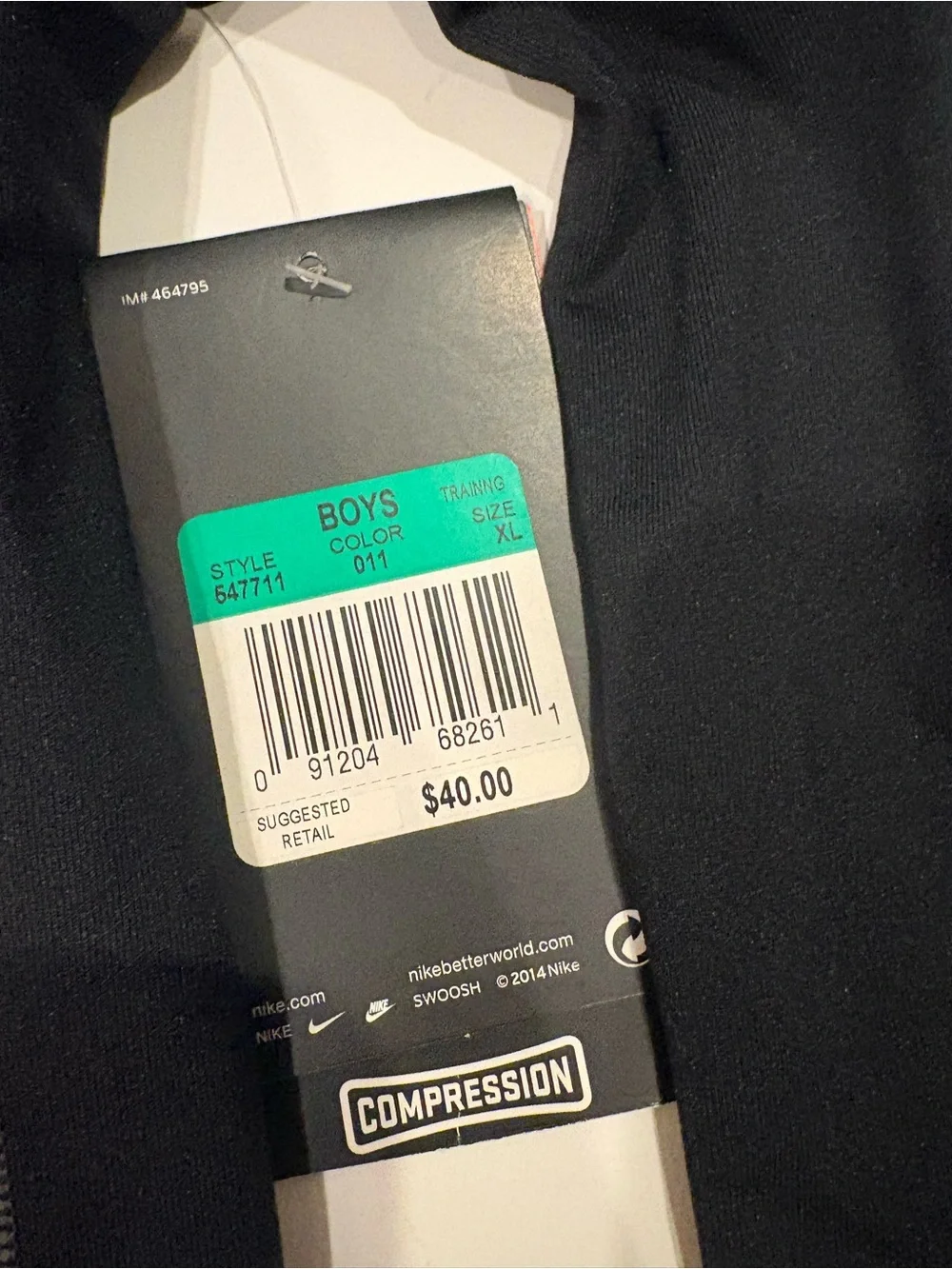Brand New Boys Nike Pro Combatn Dri-Fit Black Shirt XL